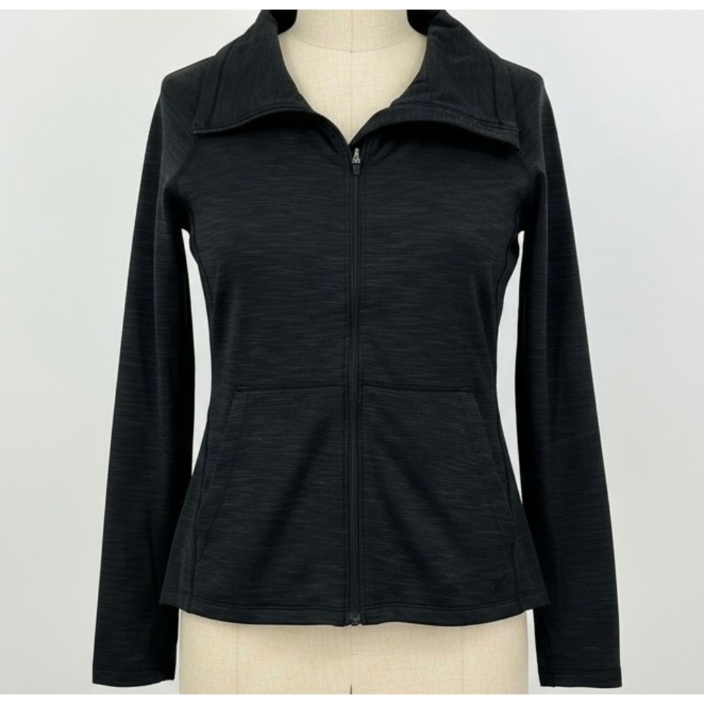 Road Runner‎ Sports Womens Full Zip Athletic Jacket Black Space Dye Medium